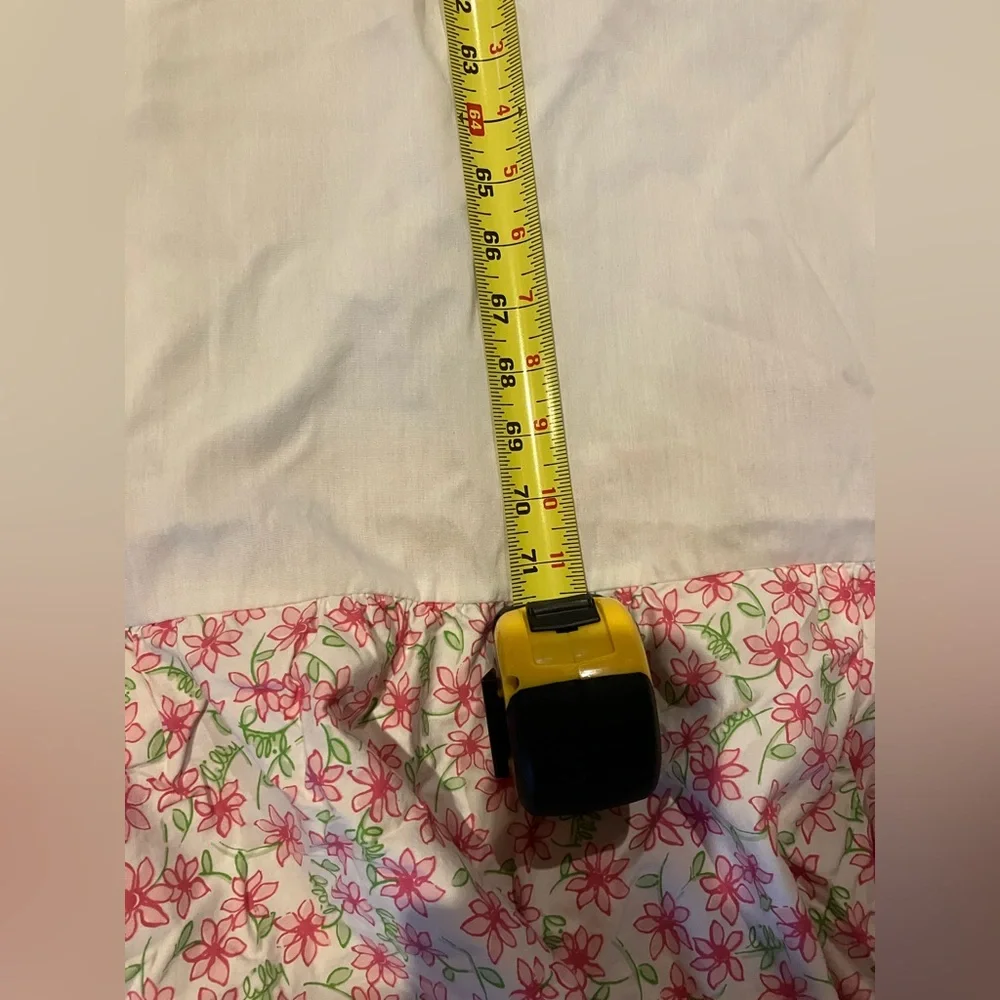 Lilly Pulitzer Pink and Green Floral bedskirt - Picture 3 of 10